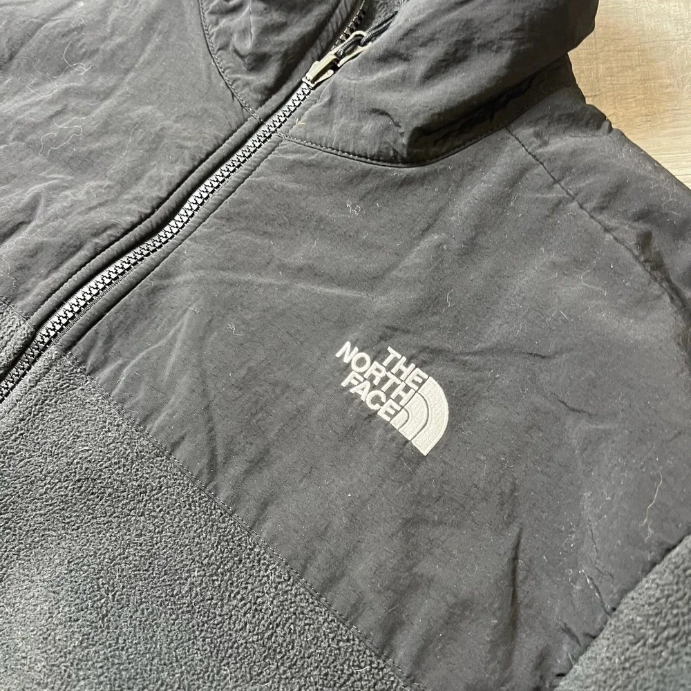 The North Face Fleece Jacket Mens Medium Black Full Zip Denali Style Mock Neck